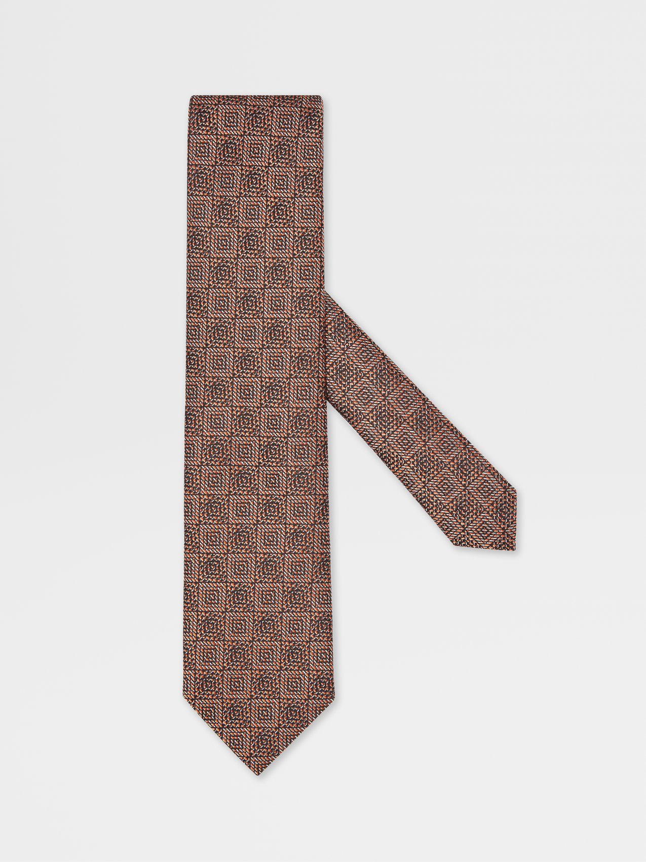 Orange Jacquard Silk Tie